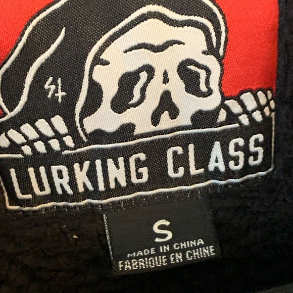 Sketchy Tank Lurking Class Graphic Jacket Grunge Punk Skull Logo Black S - Picture 5 of 7